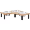 Frisco Multi Pet Feeding Corner Wood 3-Bowls Stainless Steel Dog & Cat Bowl