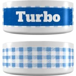 Frisco Personalized Gingham Plaid Small Dog & Cat Bowl