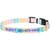 Frisco Pastel Tie Dye Polyester Personalized Dog Collar