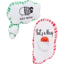 Frisco Holiday Thought Bubble Plush Squeaky Dog Toy, 2 Count