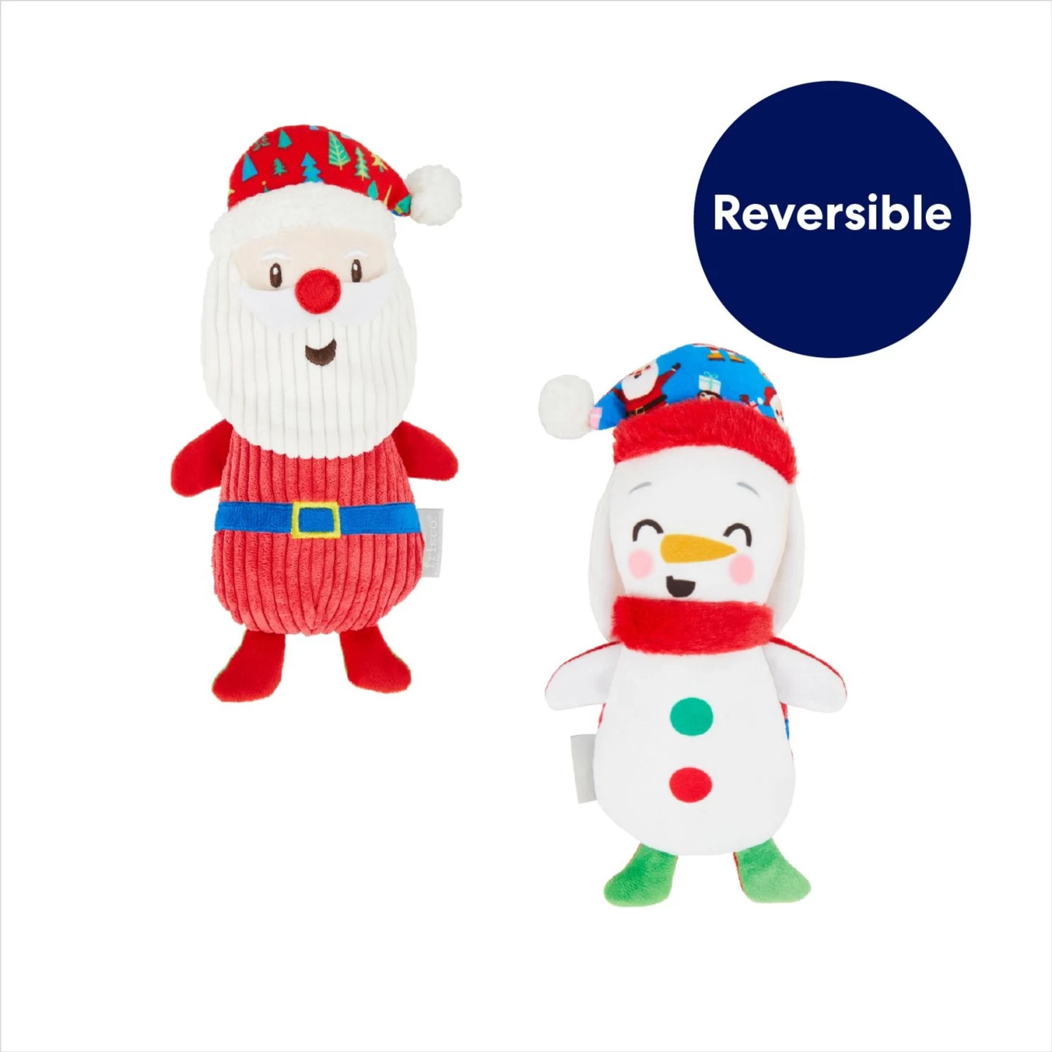 Frisco Holiday Santa & Snowman Reversible Plush Squeaky Dog Toy 3 Frisco Holiday Santa & Snowman Reversible Plush Squeaky Dog Toy - Image 3