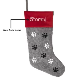 Frisco Paw Print Personalized Dog & Cat Stocking -Frisco 295071 PT3. AC SS1800 V1636645297