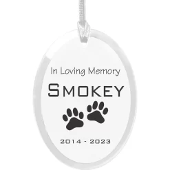 Frisco "In Loving Memory" Paw Glass Personalized Ornament