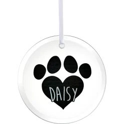 Frisco Paw Glass Personalized Ornament