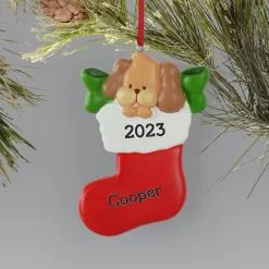 Frisco Dog In Stocking Resin Personalized Ornament -Frisco 295085 PT5. AC SS1800 V1697131931