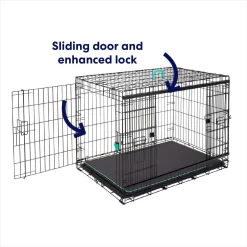 Frisco Heavy Duty Enhanced Lock Sliding Double Door Fold & Carry Wire Dog Crate & Mat Kit -Frisco 297461 PT3. AC SS1800 V1633114897