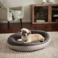 Frisco Herringbone Hi-Low Cuddler Dog & Cat Bed
