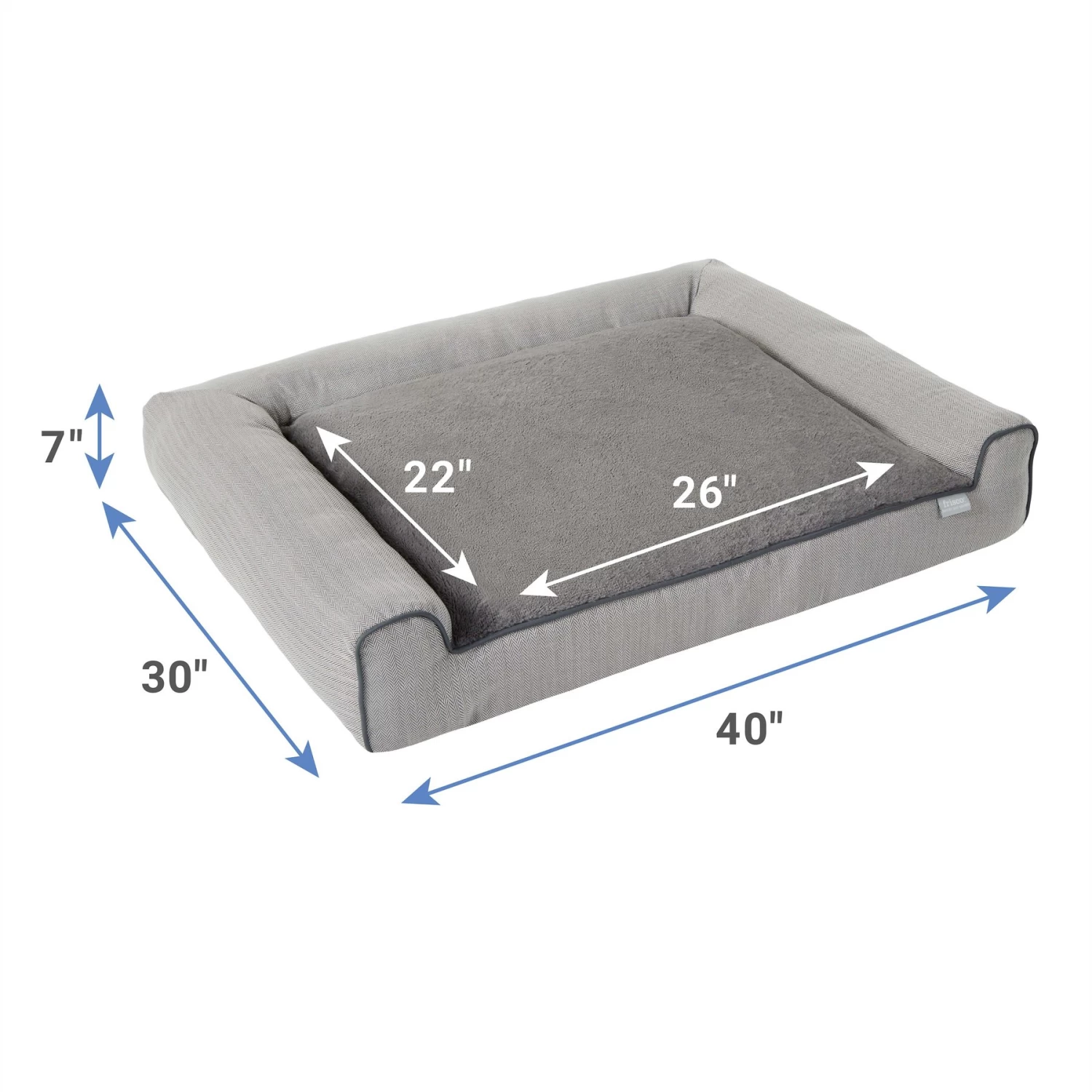 Frisco Herringbone Modern Couch Dog & Cat Bed 2 Frisco Herringbone Modern Couch Dog & Cat Bed - Image 2