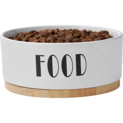 Frisco Ceramic Water Dog & Cat Bowl With Wood Base & Frisco Ceramic Food Dog & Cat Bowl With Wood Base -Frisco 302424 PT5. AC SS1800 V1623085049