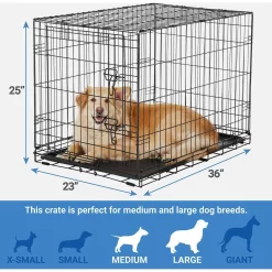 Frisco Fold & Carry Single Door Collapsible Wire Dog Crate & Frisco Premium Extra Large Printed Dog Training & Potty Pads -Frisco 303438 PT2. AC SS1800 V1623073652