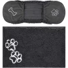 Frisco Microfiber Chenille Shammy Towel & Frisco Microfiber Chenille Paw Print Dog & Cat Mat, Dark Gray