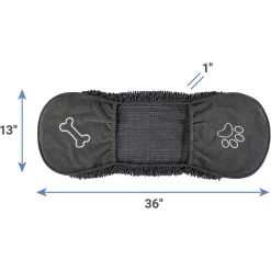 Frisco Microfiber Chenille Shammy Towel & Frisco Microfiber Chenille Paw Print Dog & Cat Mat, Dark Gray -Frisco 303468 PT2. AC SS1800 V1623059252