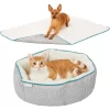 Frisco Sherpa Dog & Cat Blanket & Frisco Sherpa Hexagon Bolster Cat & Dog Bed