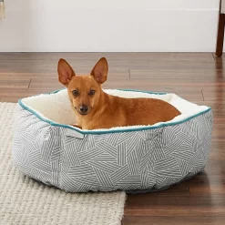 Frisco Sherpa Dog & Cat Blanket & Frisco Sherpa Hexagon Bolster Cat & Dog Bed -Frisco 303598 PT7. AC SS1800 V1623071862