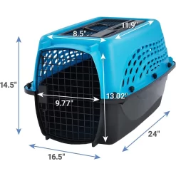 Frisco Two Door Top Load Plastic Dog & Cat Kennel & Frisco Fold & Carry Single Door Collapsible Wire Dog Crate, Pink -Frisco 303656 PT2. AC SS1800 V1623079947