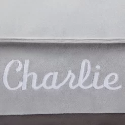 Frisco Personalized Silver Bolstered Bed With Silver Check Bolster -Frisco 311770 PT3. AC SS1800 V1630593995