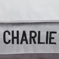 Frisco Personalized Silver Bolstered Bed With Silver Check Bolster -Frisco 311770 PT4. AC SS1800 V1630594018