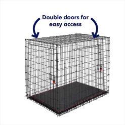 Frisco XX-Large Heavy Duty Enhanced Lock Double Door Wire Dog Crate, Fold & Carry Wire Dog Crate & Mat Kit, 54" -Frisco 318116 PT3. AC SS1800 V1634154738