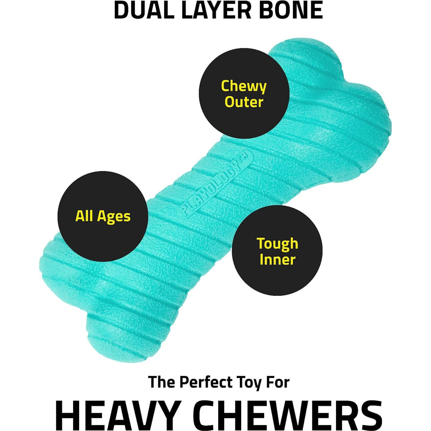 Frisco Fetch Squeaking Colorful Tennis Ball Dog Toy & Playology Scented Dual Layer Bone Dog Toy 9 Frisco Fetch Squeaking Colorful Tennis Ball Dog Toy & Playology Scented Dual Layer Bone Dog Toy - Image 9