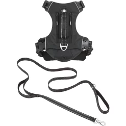 Frisco Outdoor Premium Ripstop Nylon Dog Harness With Pocket & Frisco Outdoor Nylon Reflective Comfort Padded Dog Leash