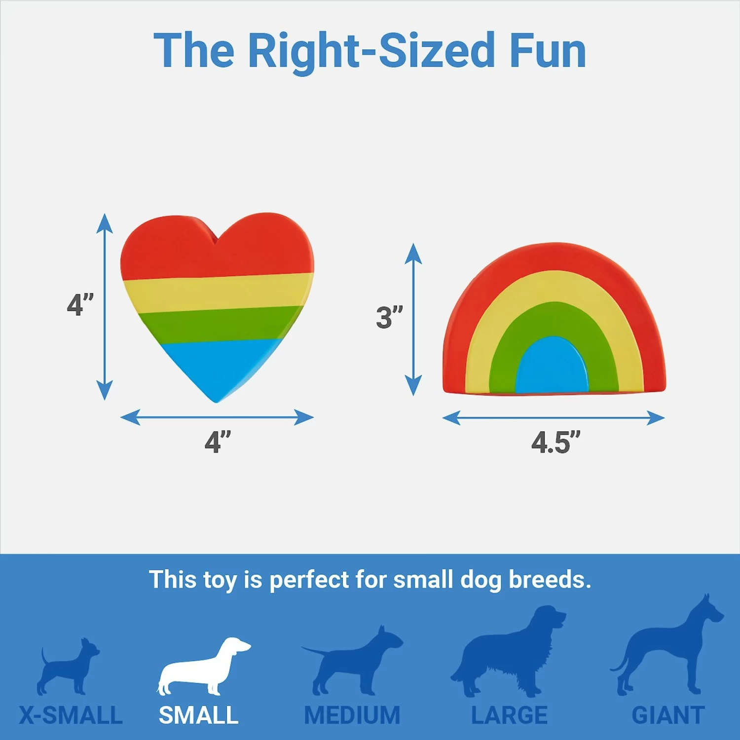 Frisco Pride Rainbow & Heart Latex Squeaky Dog Toy, 2 Count 2 Frisco Pride Rainbow & Heart Latex Squeaky Dog Toy, 2 Count - Image 2