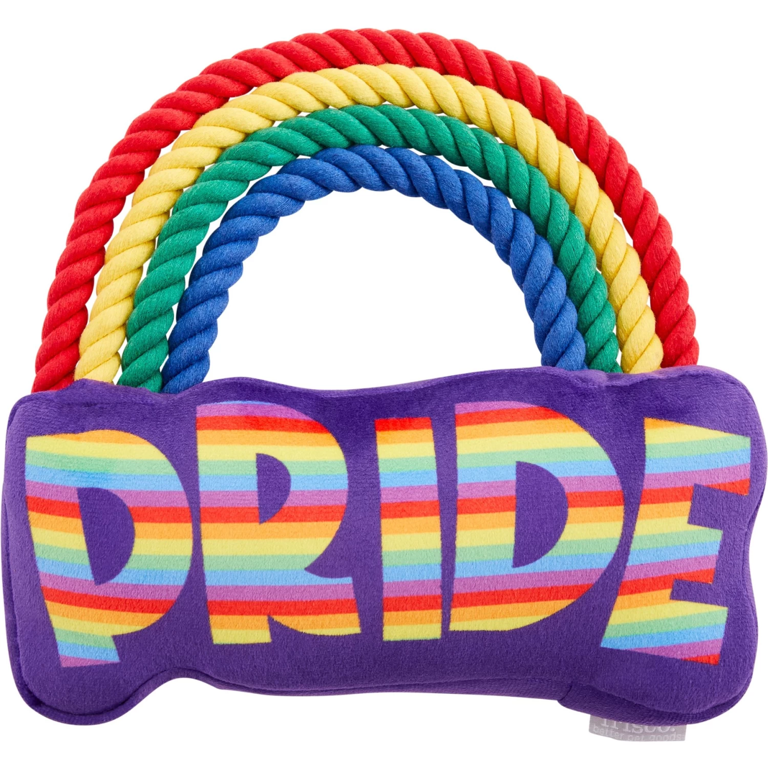 Frisco Pride Rainbow Plush With Rope Squeaky Dog Toy 1 Frisco Pride Rainbow Plush With Rope Squeaky Dog Toy