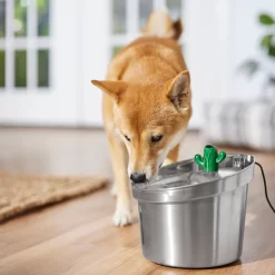 Frisco Stainless Steel Cactus & Leaf Dog & Cat Fountain -Frisco 355814 PT5. AC SS1800 V1665683869