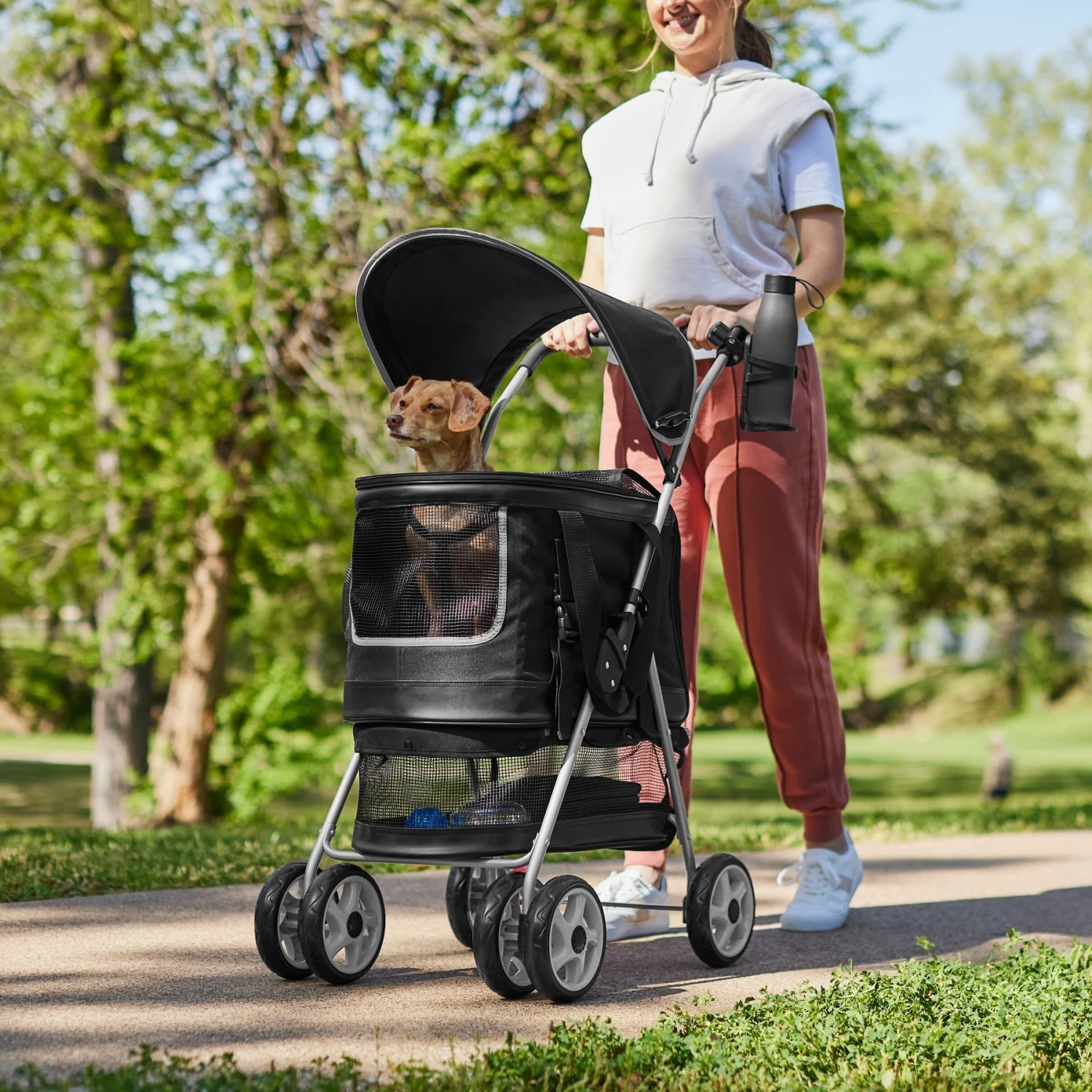 Frisco 3 In 1 Dog & Cat Stroller With Detachable Carrier 1 Frisco 3 In 1 Dog & Cat Stroller With Detachable Carrier