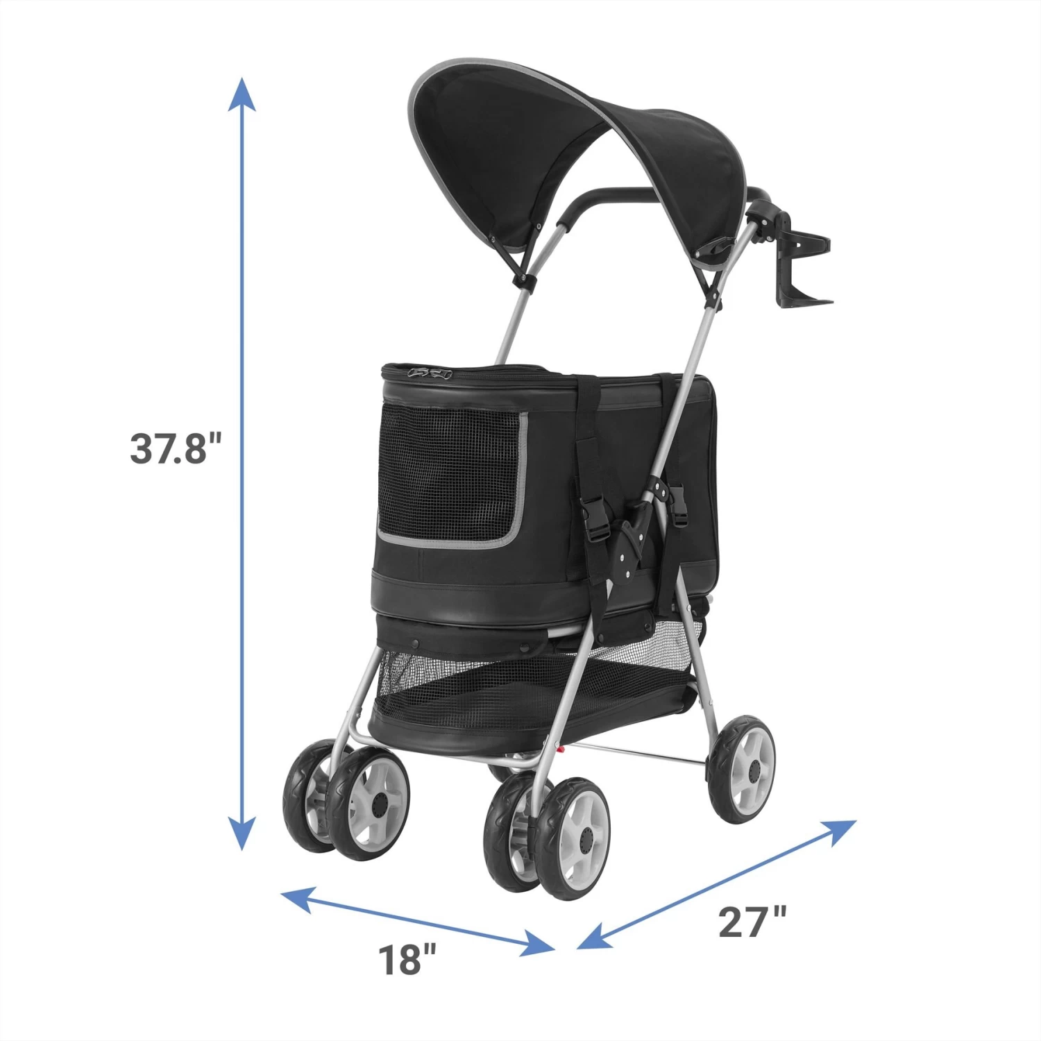Frisco 3 In 1 Dog & Cat Stroller With Detachable Carrier 2 Frisco 3 In 1 Dog & Cat Stroller With Detachable Carrier - Image 2