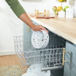 Frisco Elevated Terrazzo Non-skid Ceramic Bowl With Bamboo Stand -Frisco 363375 PT7. AC SS1800 V1657657266