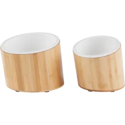 Frisco Elevated Slanted Bamboo Melamine Non-Skid Dog Bowl With Bamboo Stand -Frisco 363387 PT5. AC SS1800 V1657657267