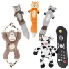 Frisco Forest Friends Stuffing-Free Skinny Plush Squeaky Dog Toy + 3 Items