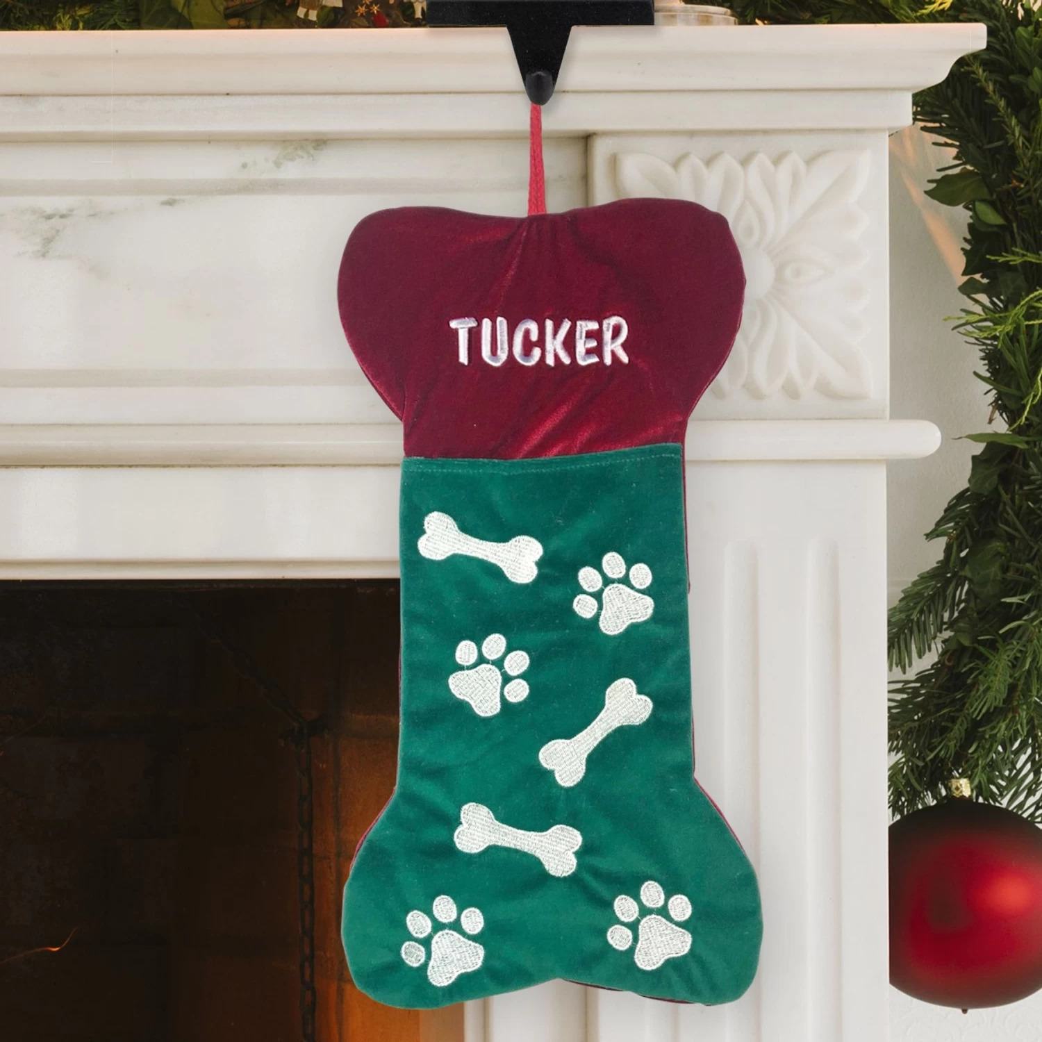 Frisco Personalized Bone Shaped Holiday Dog Stocking 2 Frisco Personalized Bone Shaped Holiday Dog Stocking - Image 2