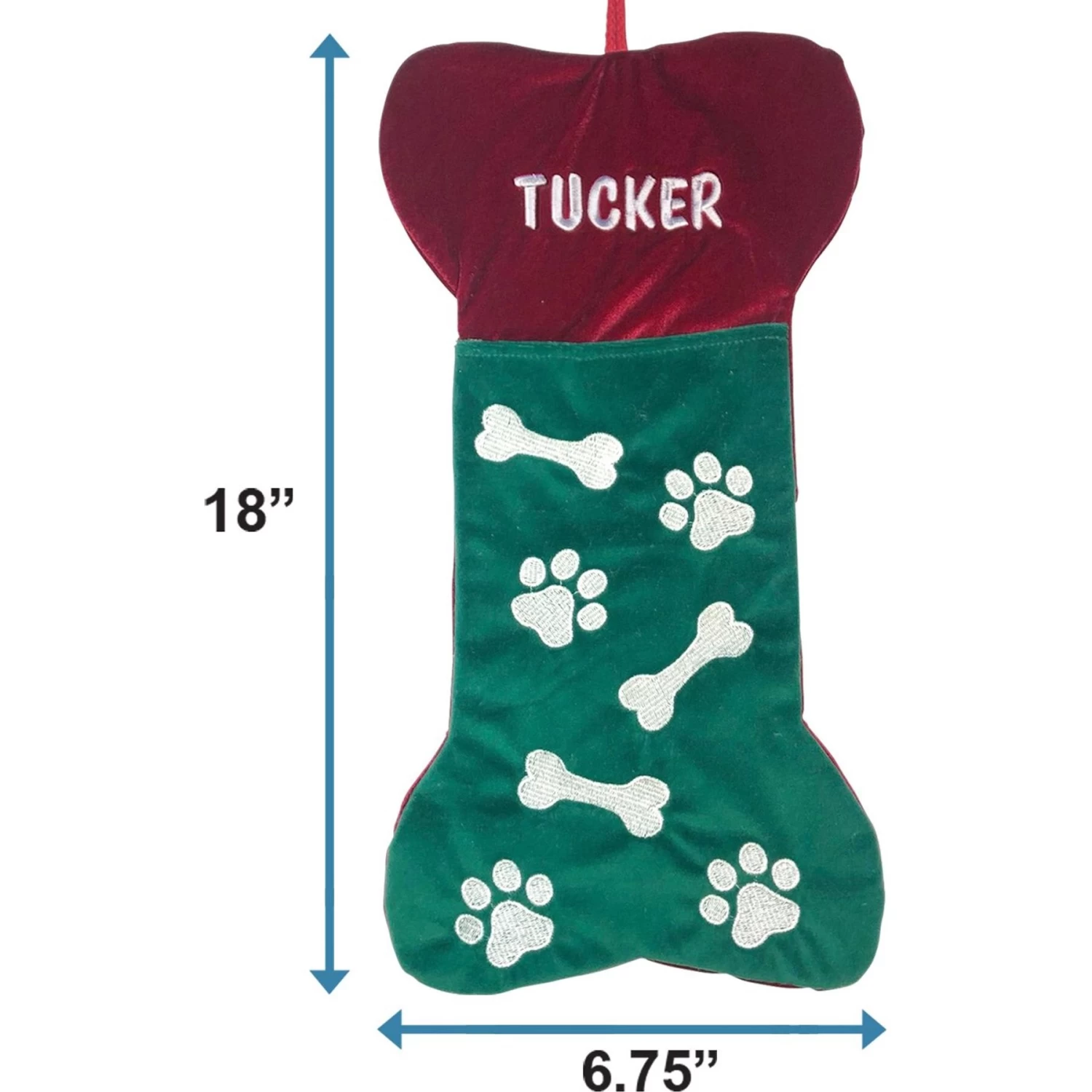 Frisco Personalized Bone Shaped Holiday Dog Stocking 4 Frisco Personalized Bone Shaped Holiday Dog Stocking - Image 4