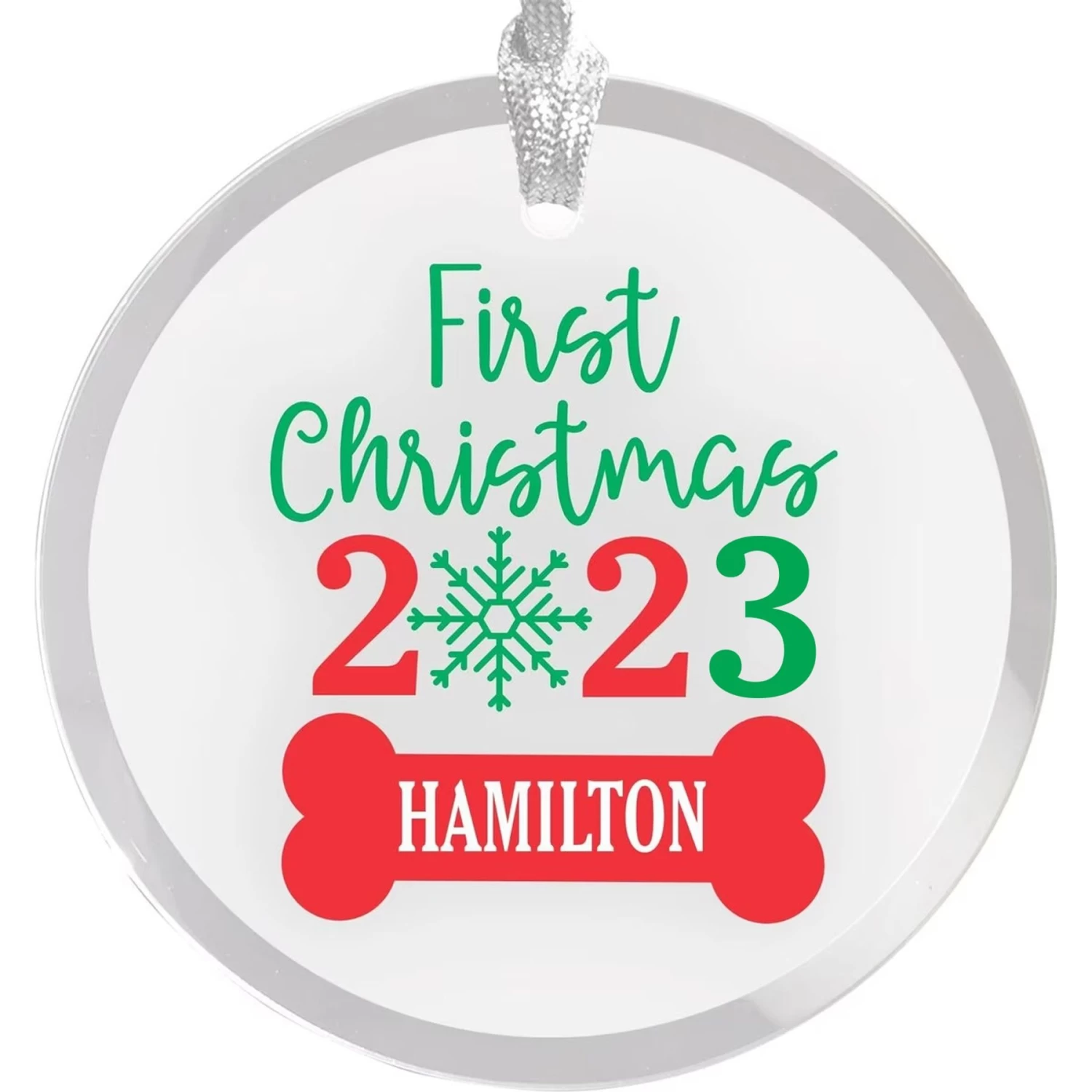 Frisco "First Christmas" Round Shaped Personalized Ornament 1 Frisco "First Christmas" Round Shaped Personalized Ornament