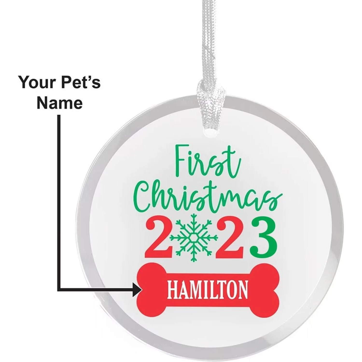 Frisco "First Christmas" Round Shaped Personalized Ornament 5 Frisco "First Christmas" Round Shaped Personalized Ornament - Image 5
