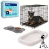 Frisco Fold & Carry Single Door Collapsible Wire Dog Crate + 4 Items