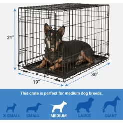 Frisco Fold & Carry Single Door Collapsible Wire Dog Crate + 4 Items -Frisco 623718 PT2. AC SS1800 V1662739258
