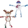 Frisco Holiday Snowman Plush With Rope Squeaky Dog Toy & Frisco Holiday Reindeer Plush With Rope Squeaky Dog Toy
